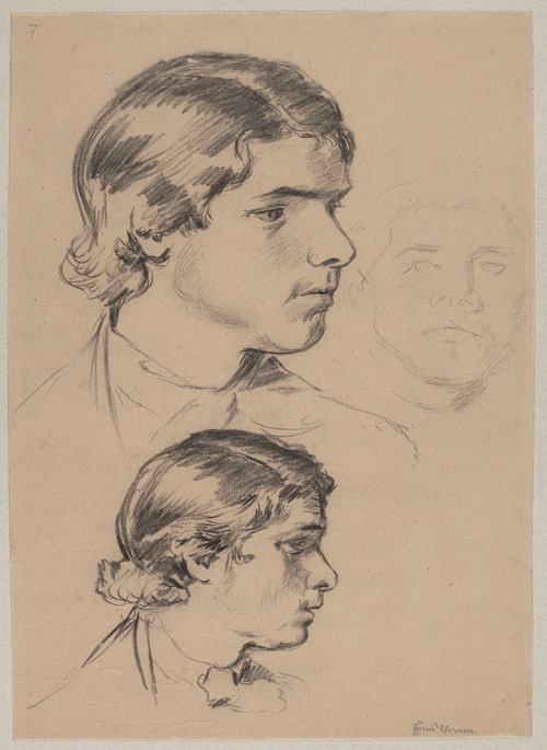 Three Studies of Young Man’s Head