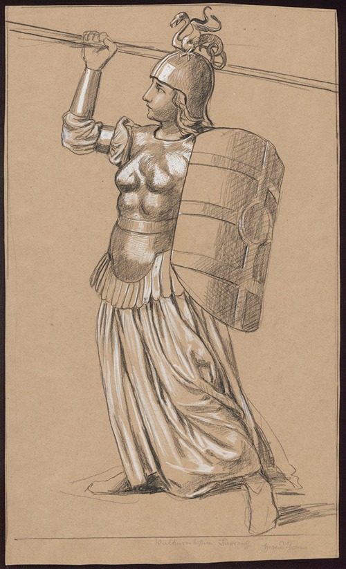 Valkyrie with shield and spear