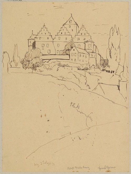 View of a Mediaeval castle in Mainberg, near Schweinfurt