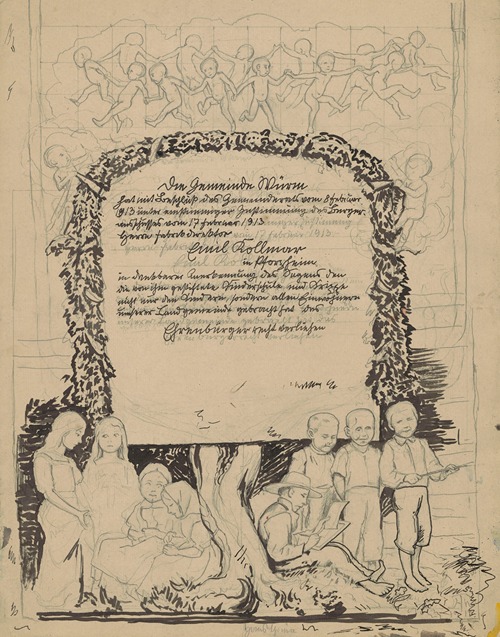 Vignette. Granting honorary citizenship to Würm Emil Rollmarow, the manufacturer from Pforzheim k. Karlsruhe