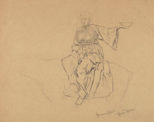 Woman in a Draped Robe, on Horseback