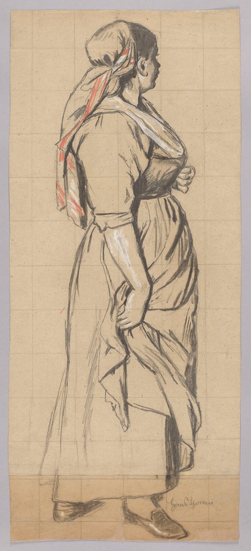 Woman in a Head Scarf, Shown in Profile