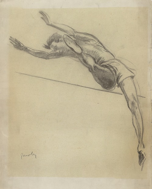 Sauteur passant la barre