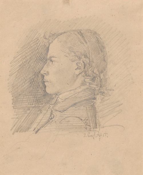 Bust of a young man in profile