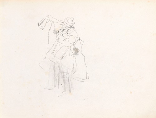 Man putting on a coat, study for the painting “Return from the horse fair”