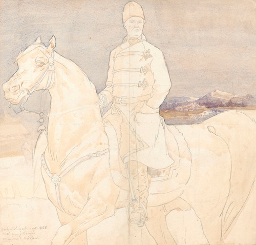 Portrait of Stanisław Lessel on horseback
