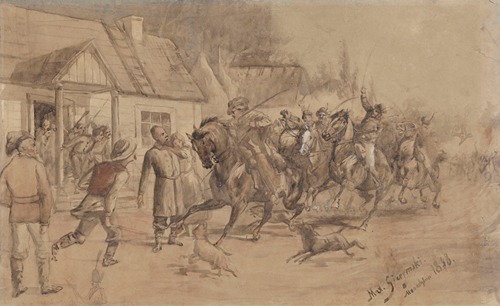 Raid on Soplicowo, illustration to “Pan Tadeusz” by Adam Mickiewicz