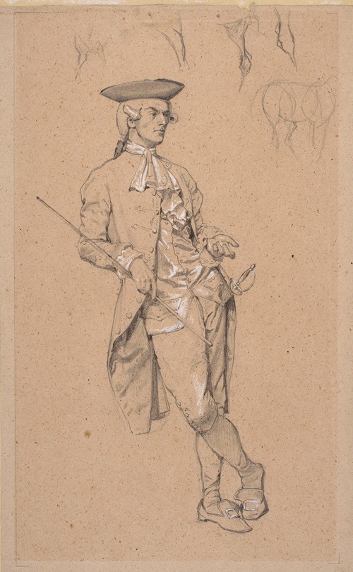 Study of a figure in 18th century costume for the painting “Tarło’s duel”
