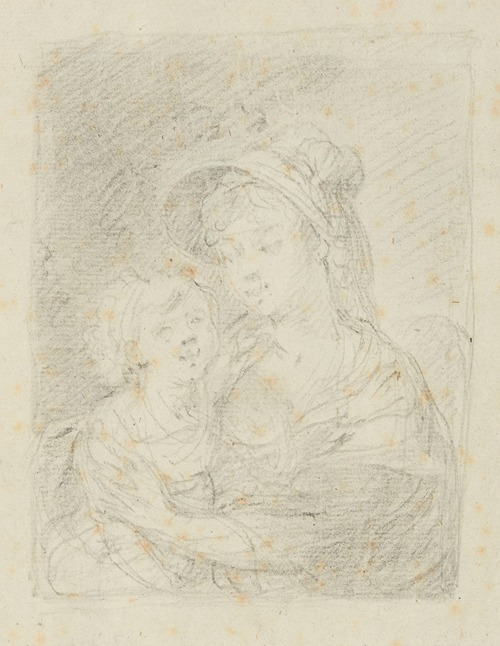 Study for a painting of Ewa Brzostowski nee Chreptowicz with daughter Izabella, II