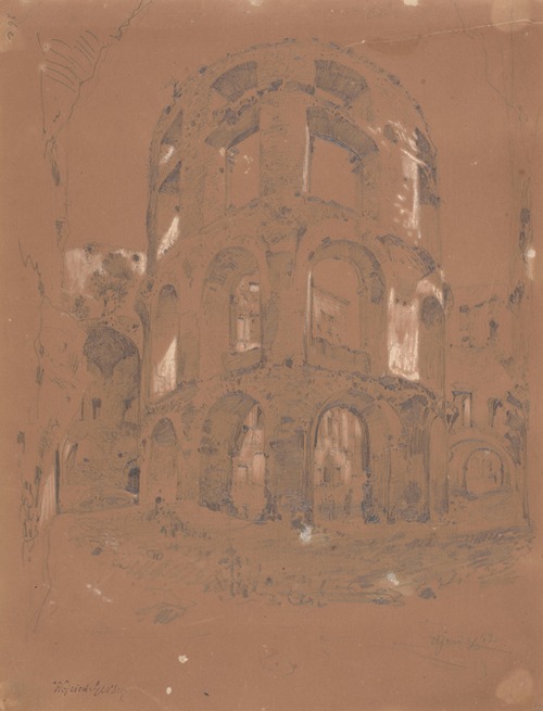 Fragment of the Ossoliński Castle Tower Ruins in Ujazd