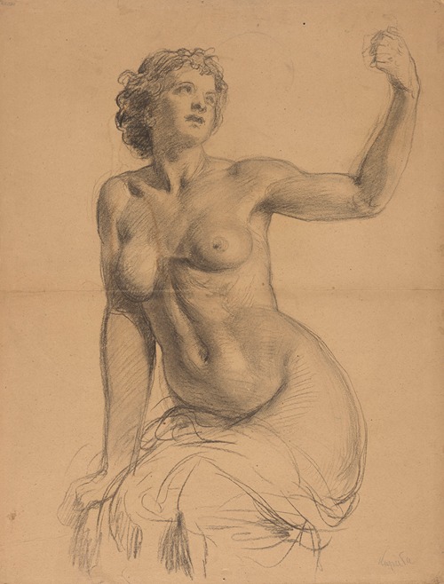 Girl Sitting in the Window, Sketch for the Painting Titled Kupala