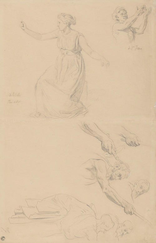 Studies of a Male Figure for the Painting ‘St John the Baptist Refusing to Baptise Pharisees’ [1900] and of a Female Figure