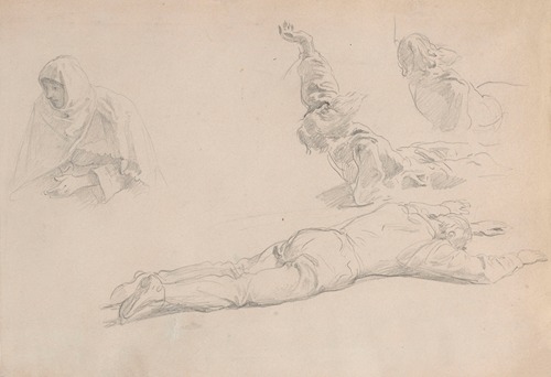 Studies of Male Figures, Sketch for the Painting ‘The Princess’s Dowry’