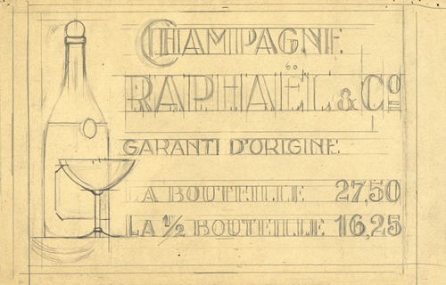 Reclameontwerp voor ‘Champagne Rafaël’