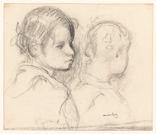 Two girls’ heads