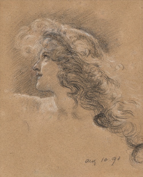 Head study for ‘The Cave of the Storm Nymphs’