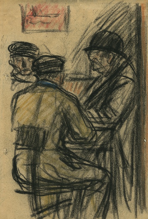 Drie mannen in een herberg