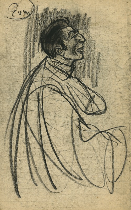 Portret van een zittende man.