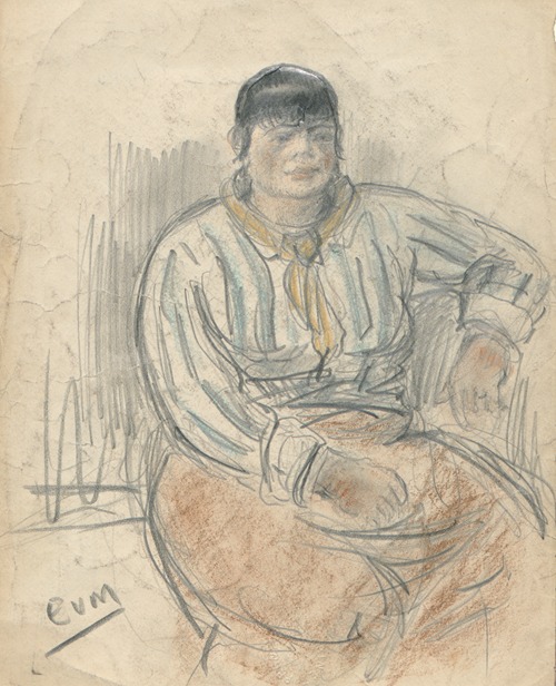 Portret van een zittende vrouw