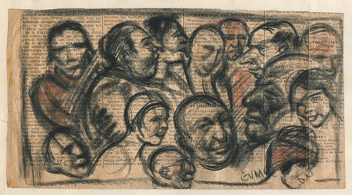 Studieblad met karakterkoppen