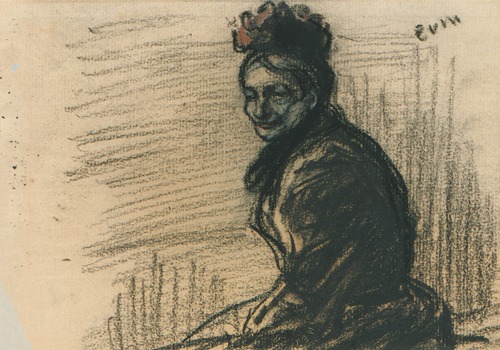Zittende vrouw