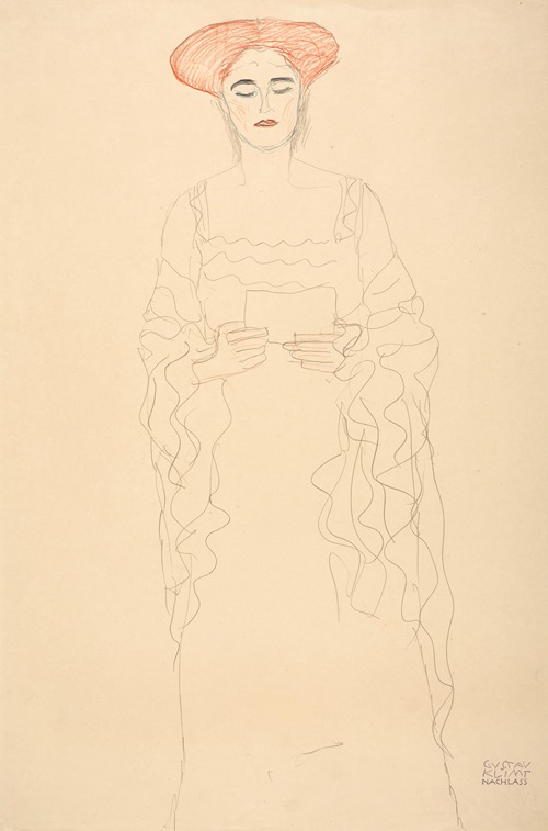 Lesende oder Singende von vorne (Reading or singing woman)