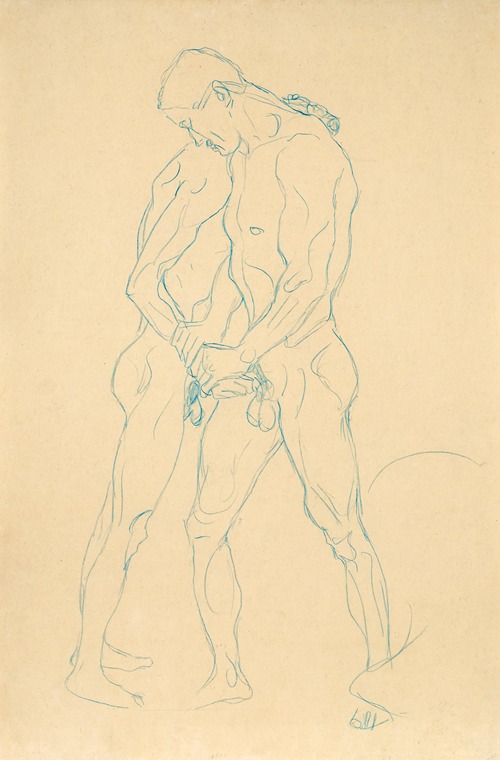 Zwei Männerakte. Studie zu Athleten, (Two male acts. Study for the Athletes)