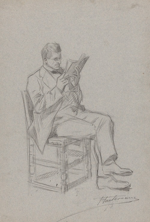 Homme lisant, assis sur une chaise