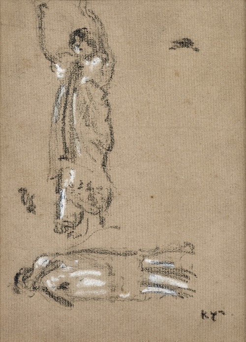 Deux études de nu drapé