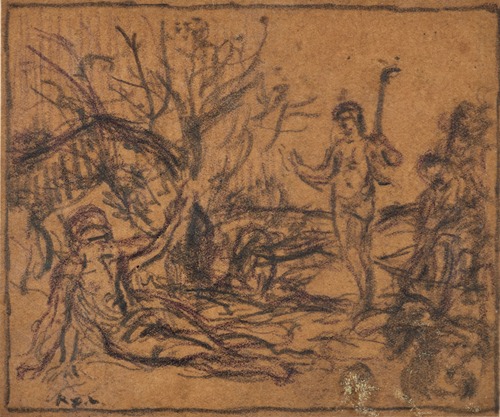 Scène mythologique et paysage