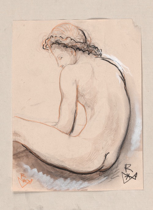 Nude figure sitting