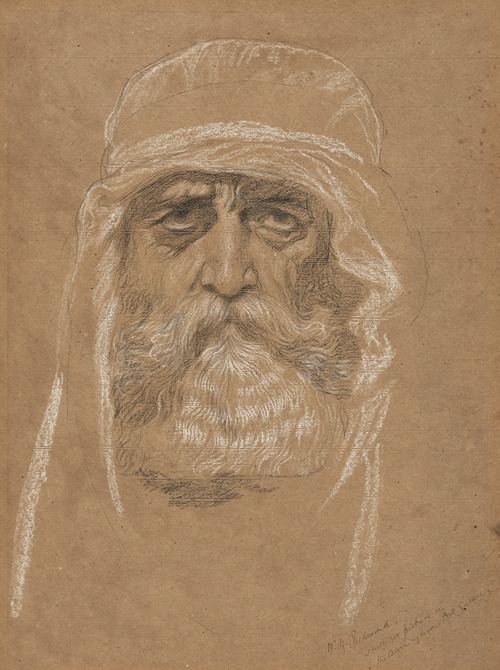 Study of the head of a bearded man for ‘An Audience in Athens During Agamemnon by Aeschylus’
