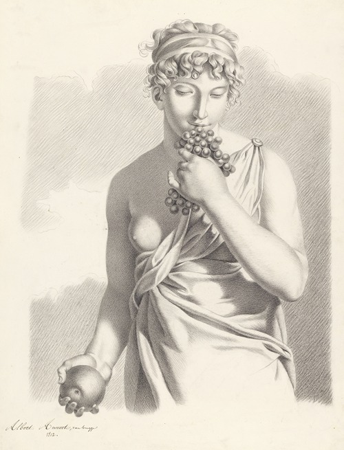 Half-figure of a woman with fruits
