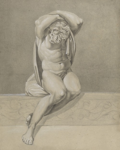 Academic study after Carracci: seated
