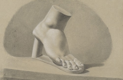right foot on a pedestal