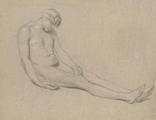 Seated male nude