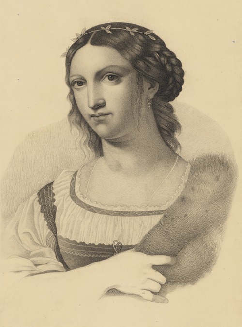 Bust of a young woman with earring