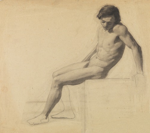 Seated male nude