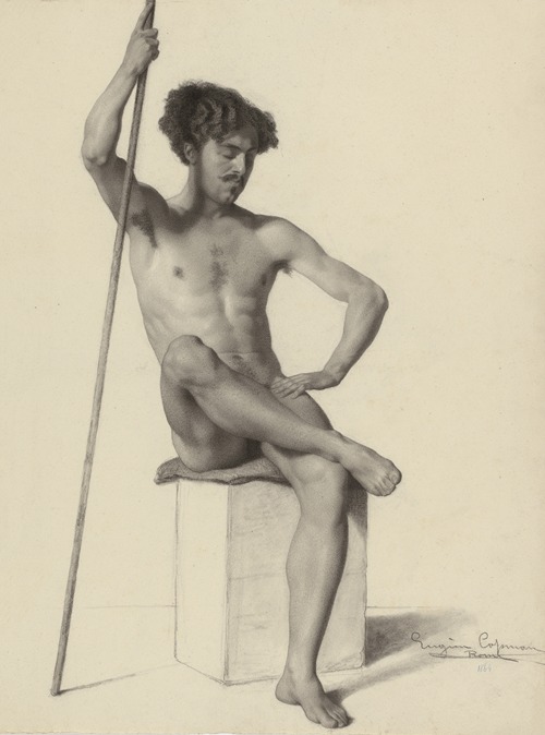 Seated male nude