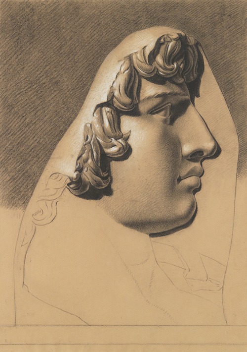 Bas-relief of a head in profile.