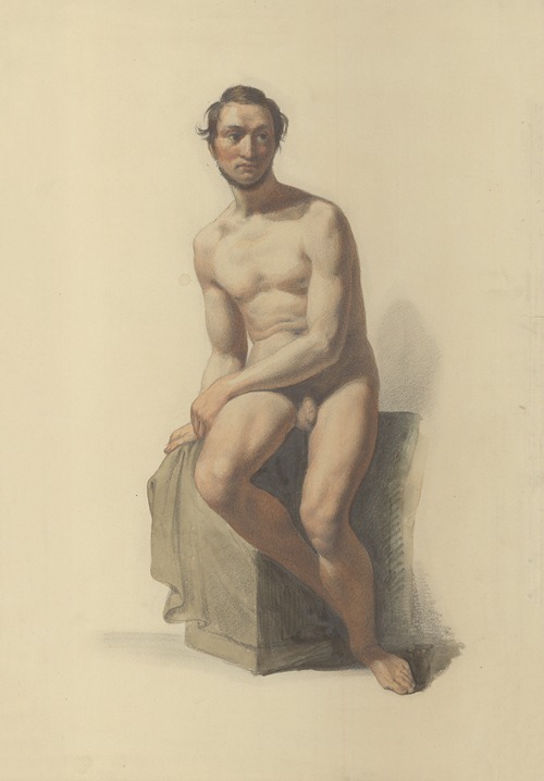 Seated male nude