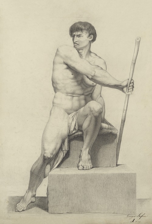 Seated male nude