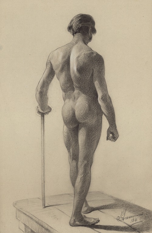 Male nude seen from the back