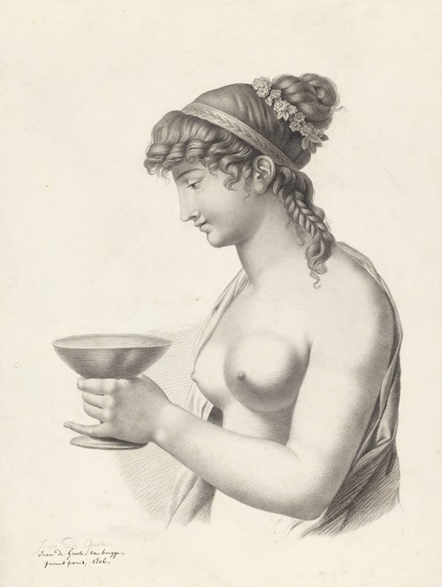 Half-figure of a woman with chalice