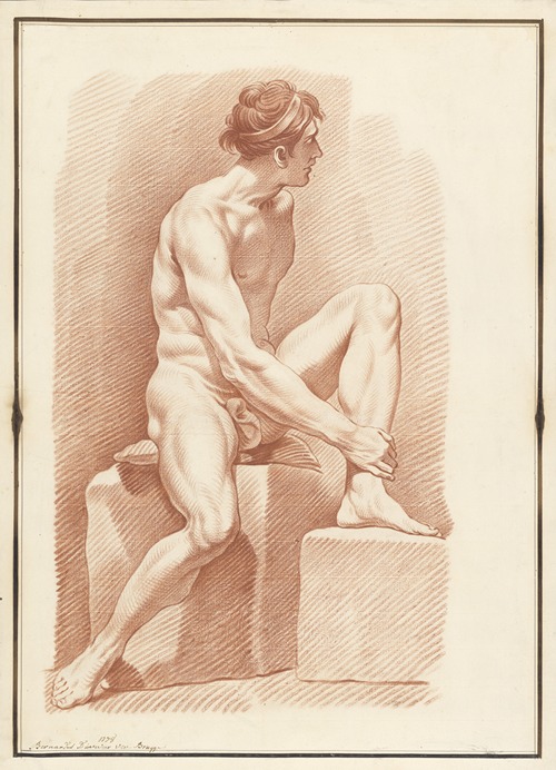 Seated male nude