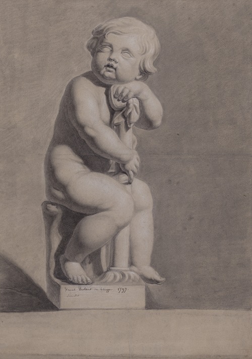 Seated child with small column