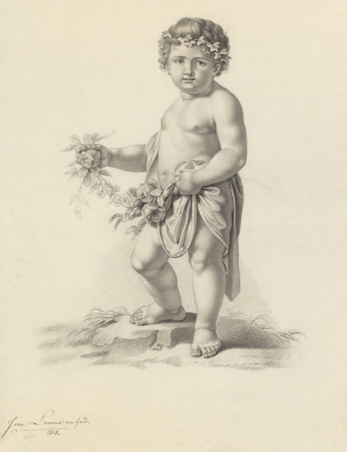 Boy with flower garland