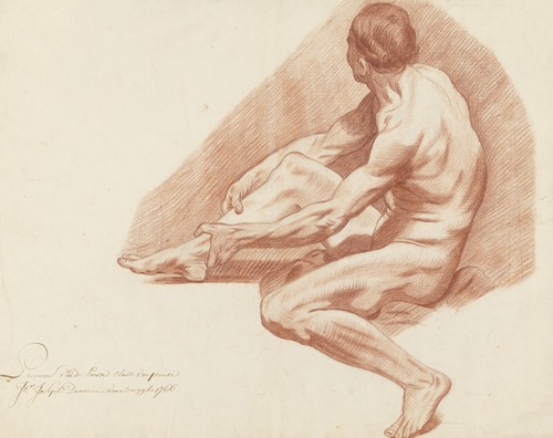 Seated male nude