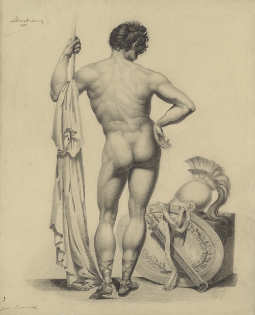 Soldier at rest seen from behind