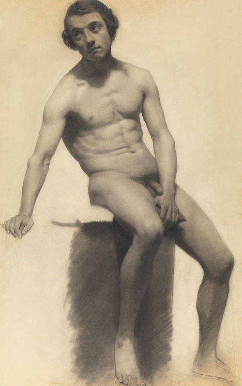 Seated male nude